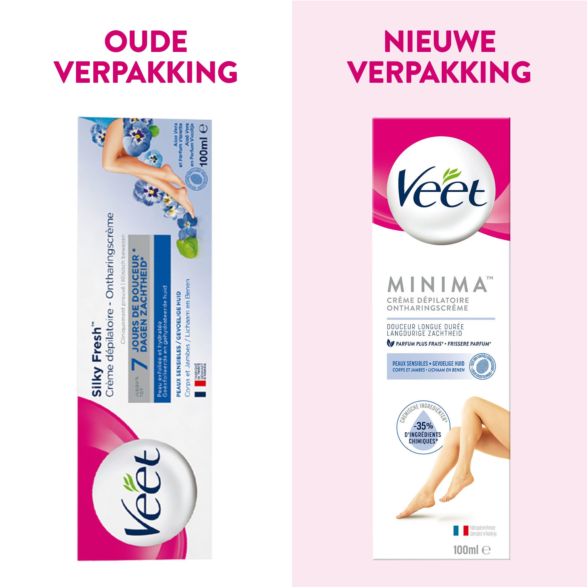 Veet Ontharingscreme - Gevoelige Huid - Minima - 100 ml x4