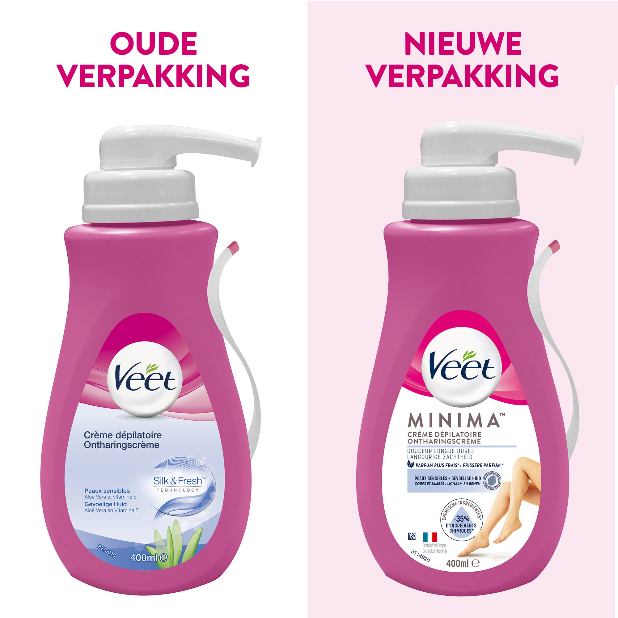 Veet ontharingscrème - Gevoelige Huid - Silk & Fresh - 400ml x6