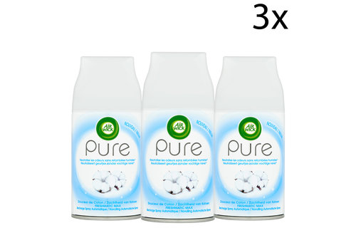 Air Wick Freshmatic Automatische Spray Luchtverfrisser - Pure Zachtheid van Katoen - Navulling 250ml x3
