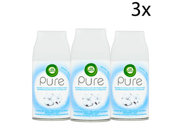 Air Wick Freshmatic Automatische Spray Luchtverfrisser - Pure Zachtheid van Katoen - Navulling 250ml x3