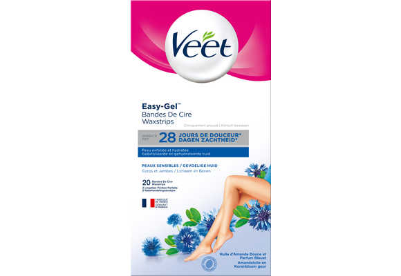 Veet Ontharingsstrips  - Benen & Lichaam - Gevoelige Huid - Easy-Gelwax - 20 stuks
