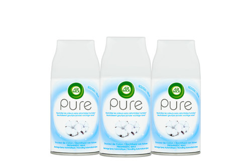 Air Wick Freshmatic Automatische Spray Luchtverfrisser - Pure Zachtheid van Katoen - Navulling 250ml x3