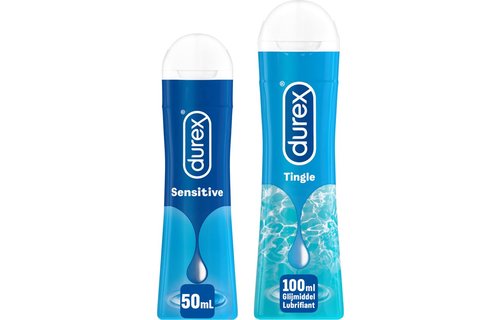 Durex - 2 Glijmiddelen - Voor Extra Gevoel - Waterbasis - Play Sensitive 50ml - Play Pleassure Glijmiddel Tingle 100ml