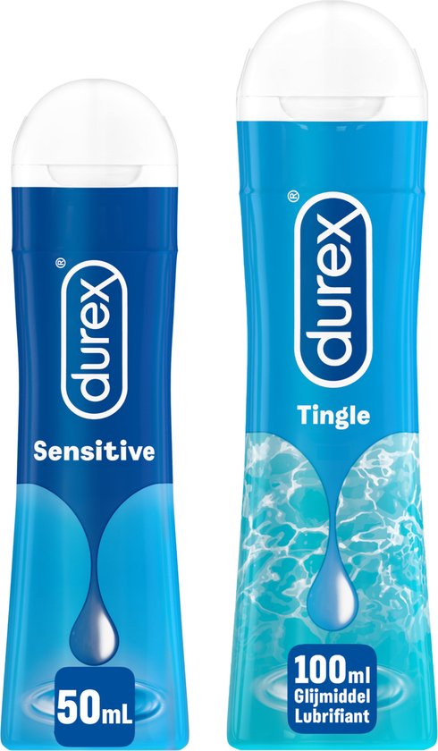 Durex - 2 Glijmiddelen - Voor Extra Gevoel - Waterbasis - Play Sensitive 50ml - Play Pleassure Glijmiddel Tingle 100ml