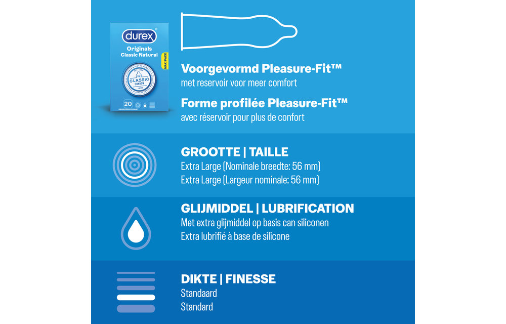 Durex - 40 stuks Condooms - Thin Feel 1x20 stuks - Classic Natural 1x20 stuks - Voordeelverpakking