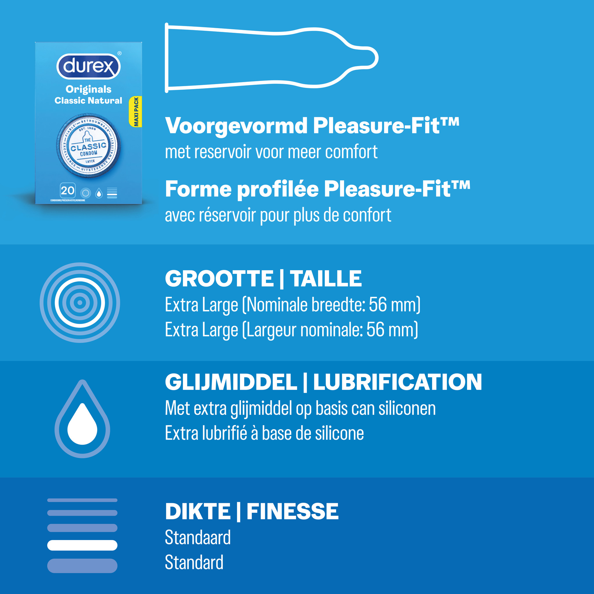 Durex - 40 stuks Condooms - Thin Feel 1x20 stuks - Classic Natural 1x20 stuks - Voordeelverpakking