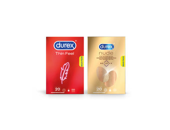 Durex - 40 stuks Condooms - Thin Feel 1x20 stuks - Nude No Latex 1x20 stuks - Voordeelverpakking