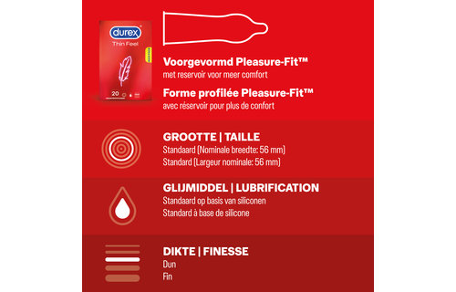 Durex - 40 stuks Condooms - Thin Feel 1x20 stuks - Nude No Latex 1x20 stuks - Voordeelverpakking