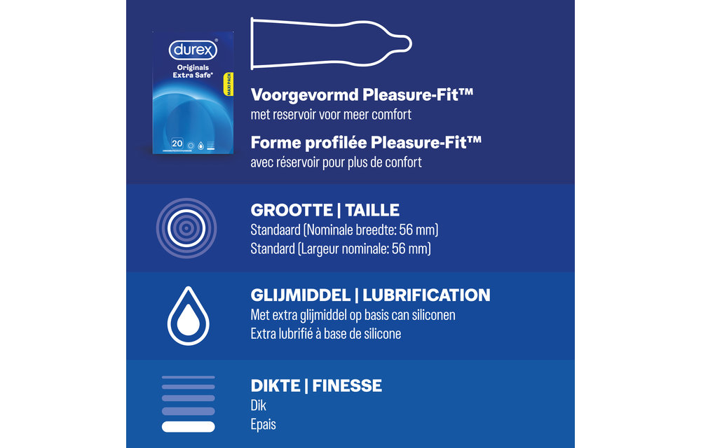 Durex - 40 stuks Condooms - Thin Feel 1x20 stuks - Extra Safe 1x20 stuks - Voordeelverpakking