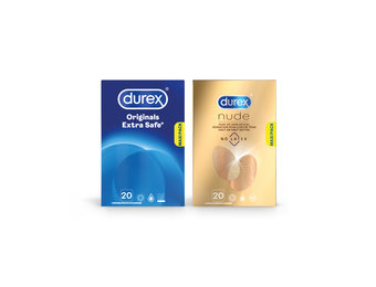Durex - 40 stuks Condooms - Extra Safe 1x20 stuks - Nude No Latex 1x20 stuks - Voordeelverpakking