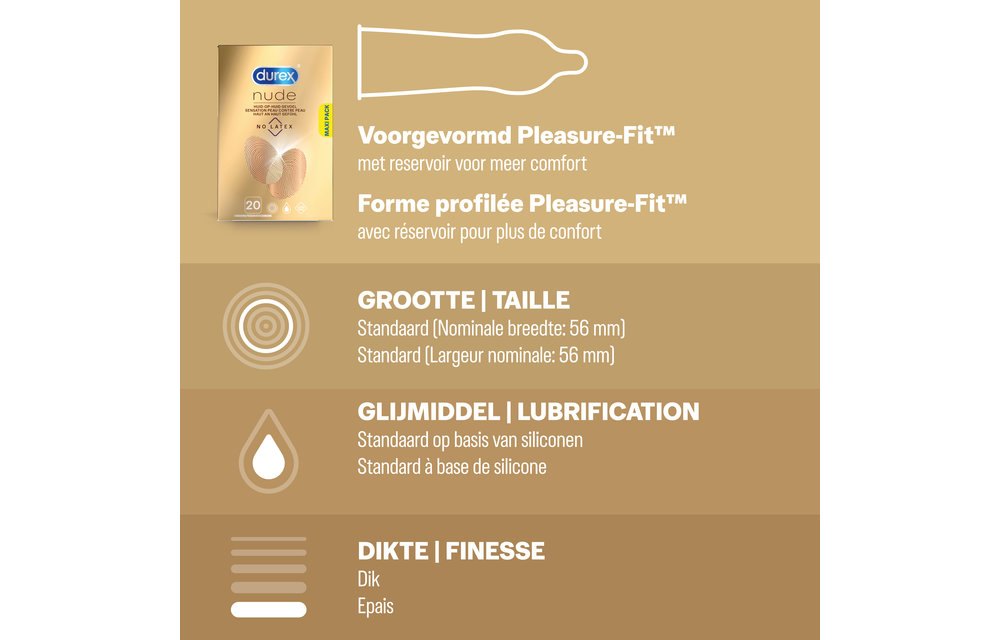 Durex - 40 stuks Condooms - Extra Safe 1x20 stuks - Nude No Latex 1x20 stuks - Voordeelverpakking