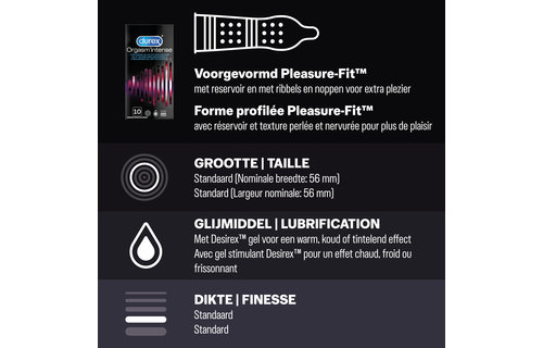 Durex - 20 stuks Condooms - Orgasm Intense 1x10 stuks - Nude No Latex 1x10 stuks - Voordeelverpakking