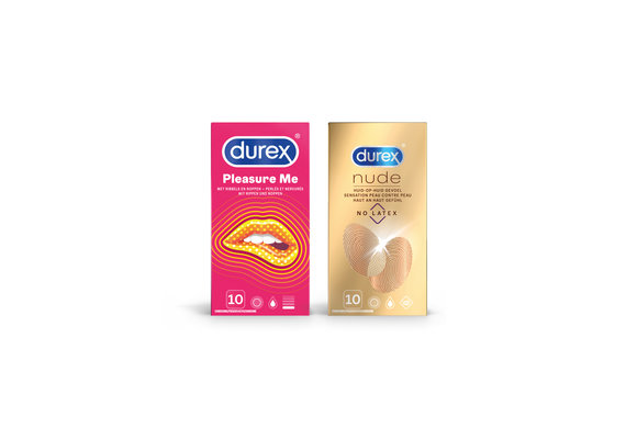 Durex - 20 stuks Condooms - Pleasure Me 1x10 stuks - Nude No Latex 1x10 stuks - Voordeelverpakking