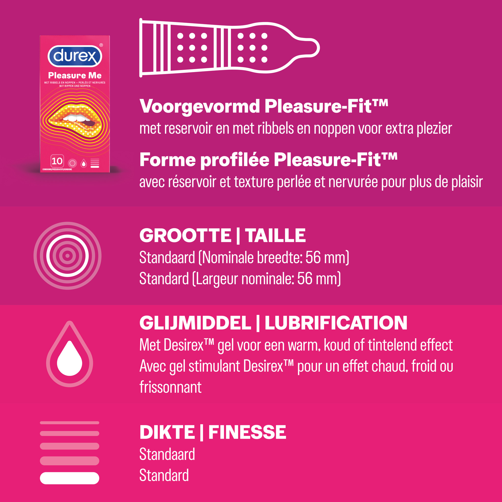 Durex - 20 stuks Condooms - Pleasure Me 1x10 stuks - Orgasm Intense 1x10 stuks - Voordeelverpakking