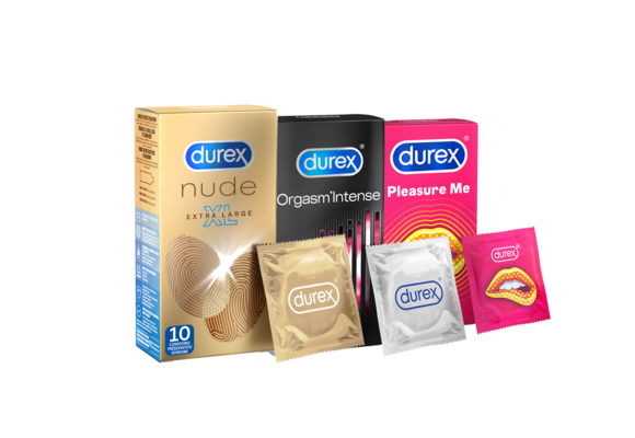 Durex - 30 stuks Condooms - Pleasure Me 1x10 stuks - Orgasm Intense 1x10 stuks - Nude No Latex 1x10 stuks - Voordeelverpakking