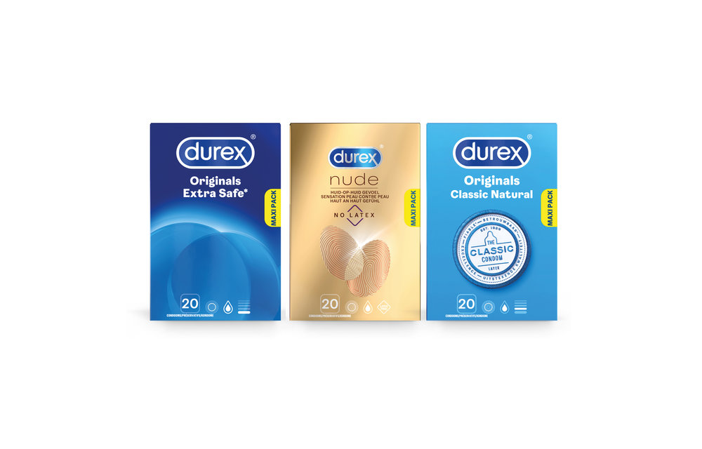 Durex - 60 stuks Condooms - Extra Safe 1x20 stuks - Nude No Latex 1x20 stuks - Classic Natural 1x20 stuks - Voordeelverpakking