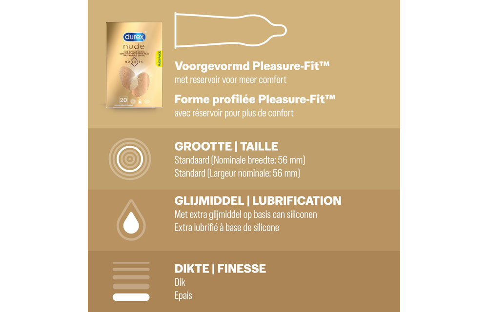 Durex - 60 stuks Condooms - Extra Safe 1x20 stuks - Nude No Latex 1x20 stuks - Classic Natural 1x20 stuks - Voordeelverpakking