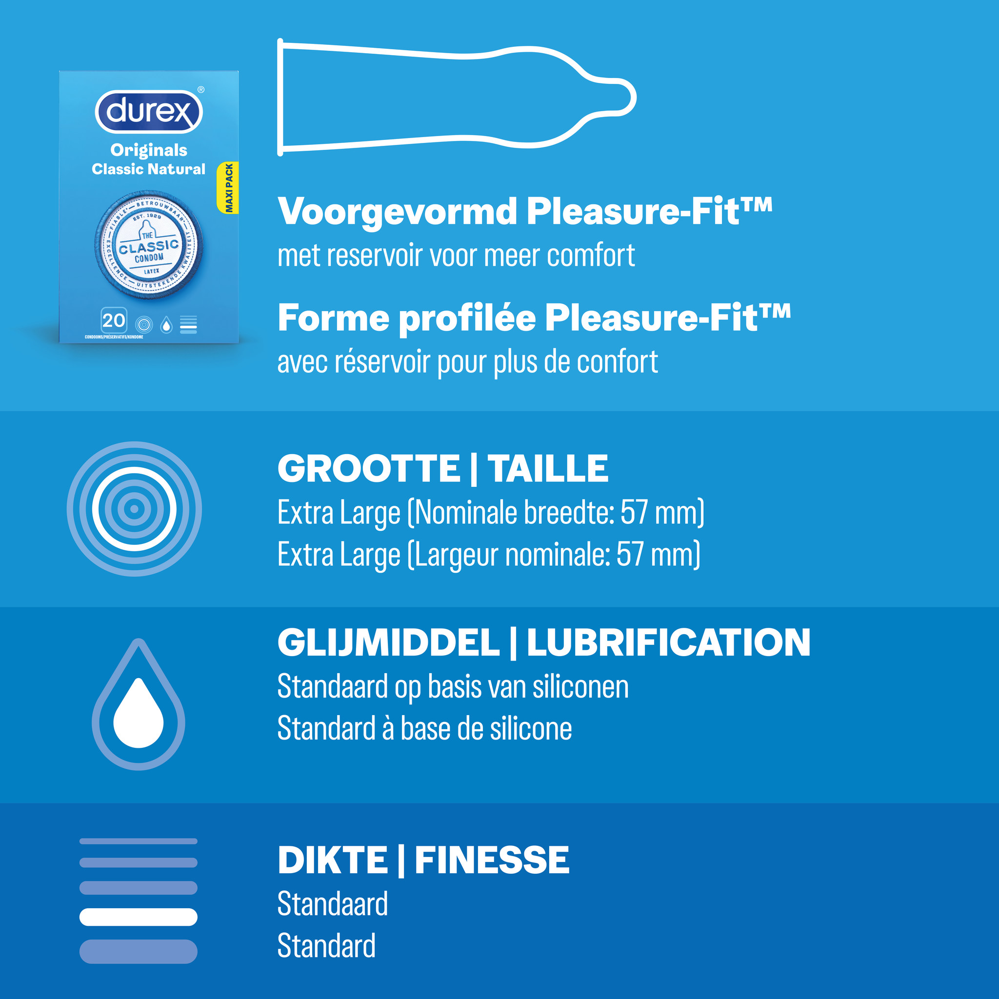 Durex - 60 stuks Condooms - Extra Safe 1x20 stuks - Nude No Latex 1x20 stuks - Classic Natural 1x20 stuks - Voordeelverpakking