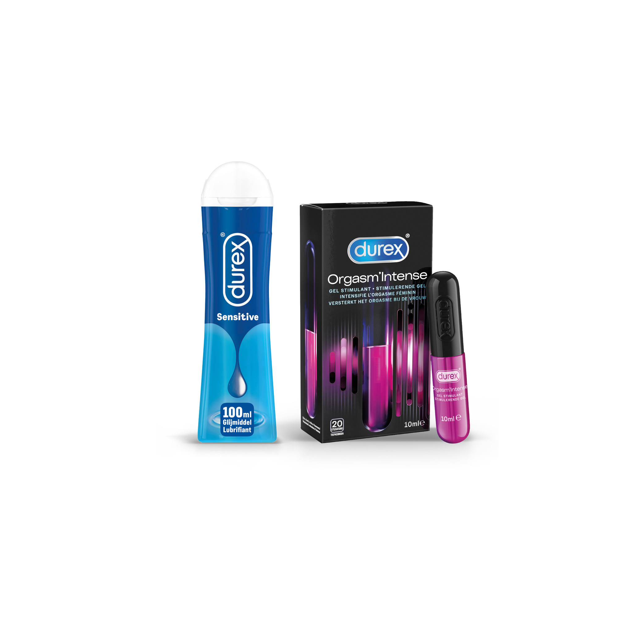 Durex - 110ml Glijmiddel - Play Sensitive 1x100ml - Intense Orgasm 1x10ml - Voordeelverpakking