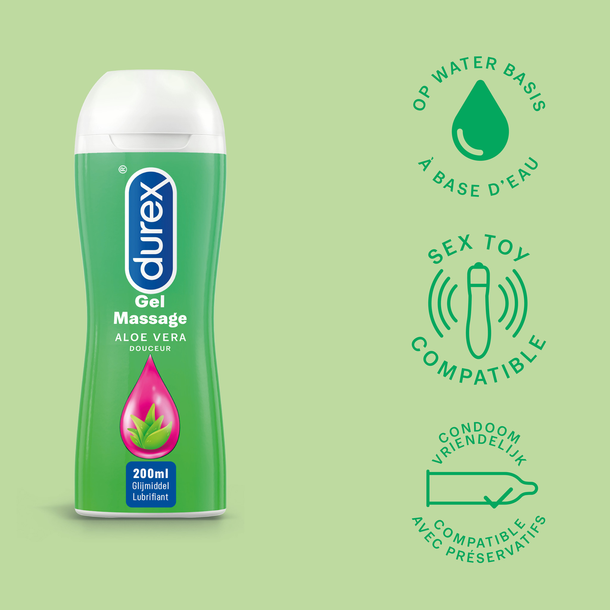 Durex - 300ml Glijmiddel - Play Sensitive 1x100ml - Play Massage 2/1 Aloe 1x200ml - Voordeelverpakking