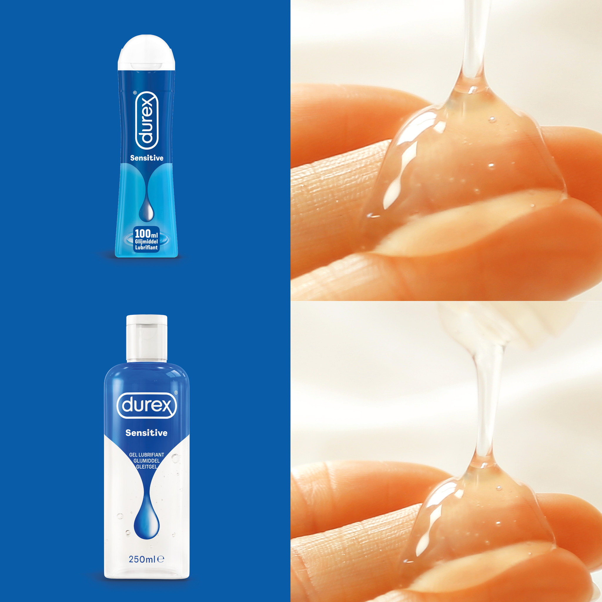 Durex - 300ml Glijmiddel - Play Sensitive 1x100ml - Play Massage 2/1 Sensitive 1x200ml - Voordeelverpakking