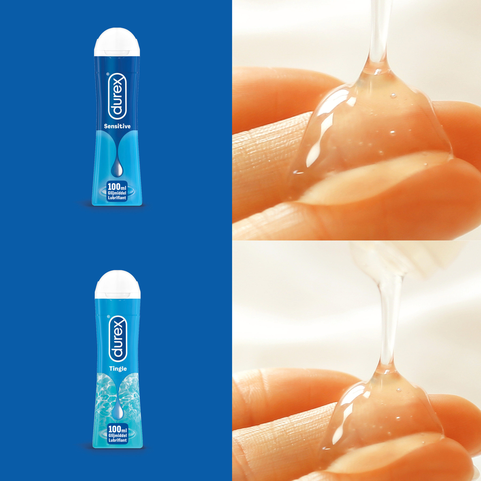 Durex - 300ml Glijmiddel - Play Sensitive 2x100ml - Play Tingle 1x100ml - Voordeelverpakking