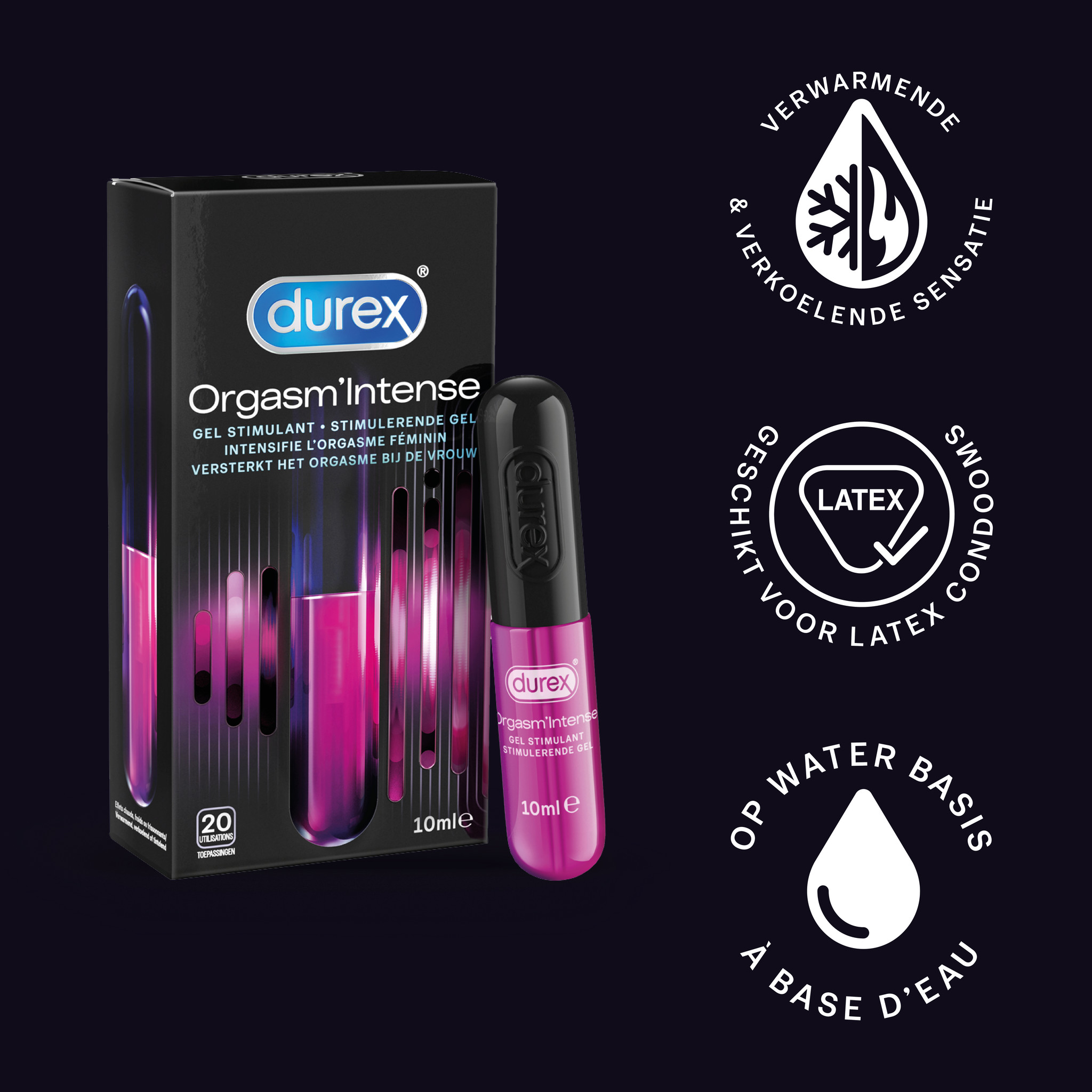 Durex - 210ml Glijmiddel - Nature Hydratant 1x100ml - Intense Orgasm 1x10ml - Play Sensitive 1x100ml - Voordeelverpakking
