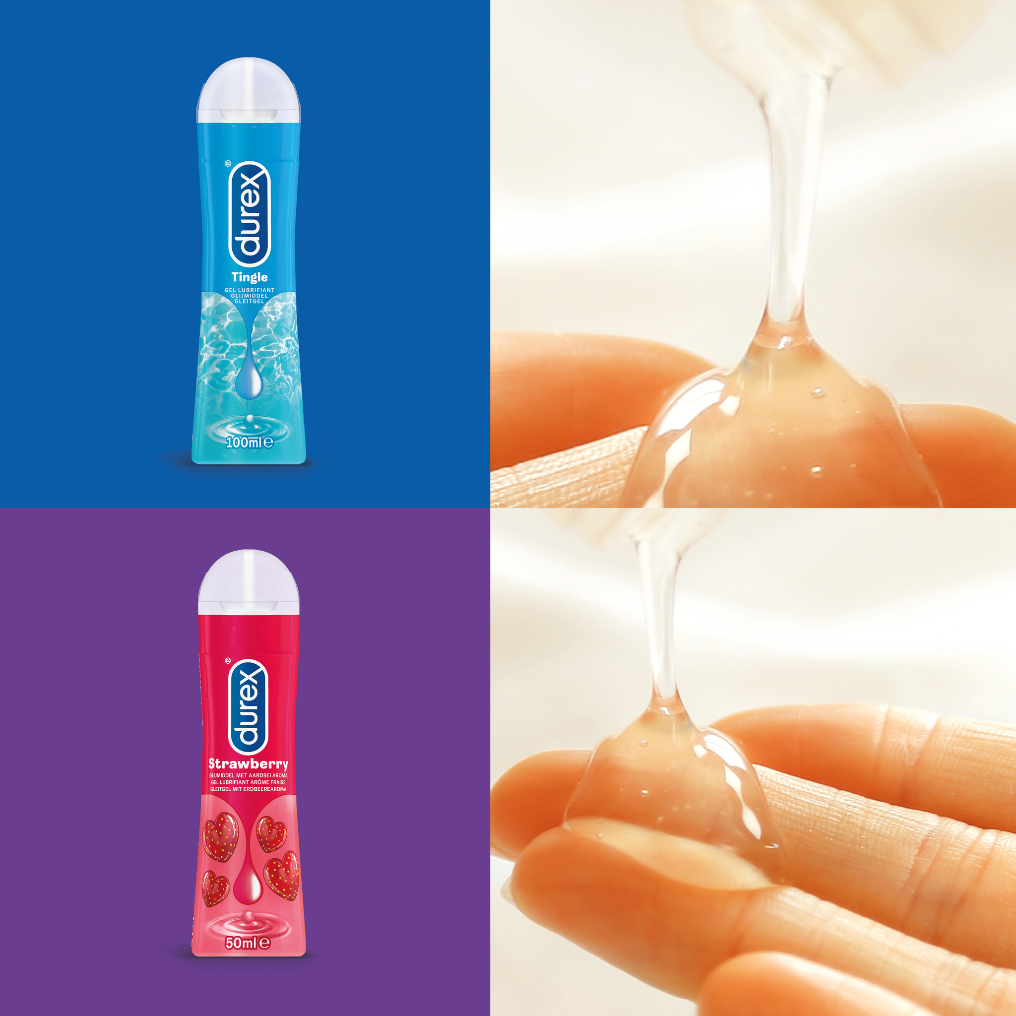 Durex - 150ml Glijmiddel - Play Tingle 1x100ml - Play Sensitive 1x50ml - Voordeelverpakking