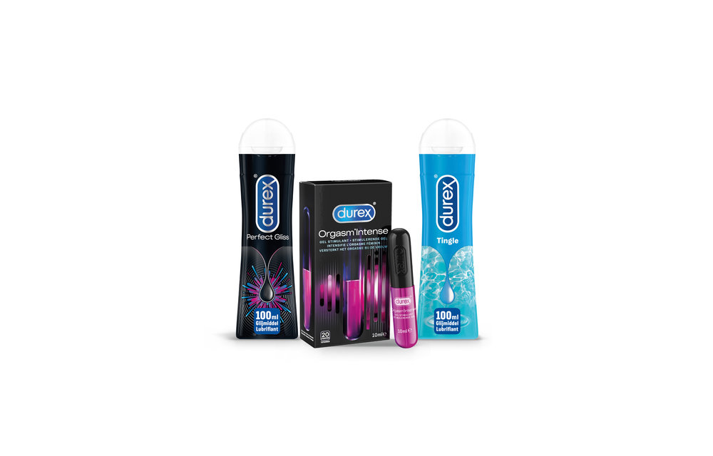 Durex - 210ml Glijmiddel - Perfect Gliss 1x100ml - Intense Orgasm 1x10ml - Play Tingle 1x100ml - Voordeelverpakking