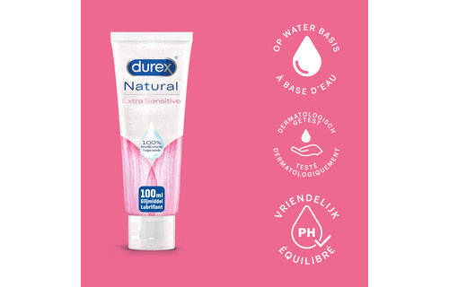 Durex - 200ml Glijmiddel - Natural 1x100ml - Natural Extra Sensitive 1x100ml - Voordeelverpakking