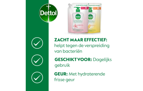 Dettol - 3L Handzeep Navulling - Antibacterieel - Jasmijn 3x500ml - Citrus 3x500ml - Voordeelverpakking