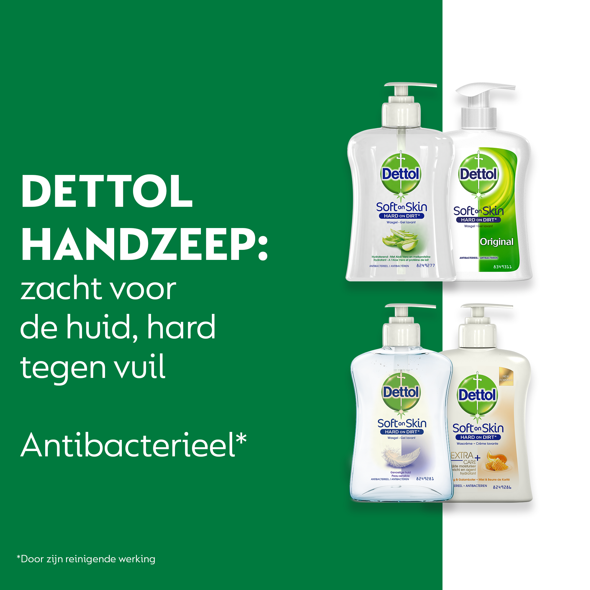 Dettol - 1L Handzeep - Antibacterieel - Aloë Vera 1x250ml Original 1x250 ml Gevoelige Huid 1x250ml -  LHS care+ Honing/Shea Droog 1x250 -Voordeelverpakking