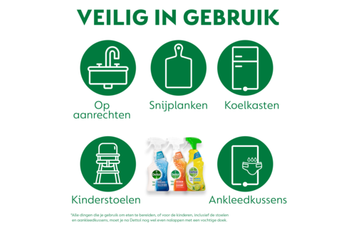 Dettol - 3L Allesreiniger Spray Power & Fresh - Badkamer 2x500ml - Keuken 2x500ml - Citrus 500ml - Voordeelverpakking