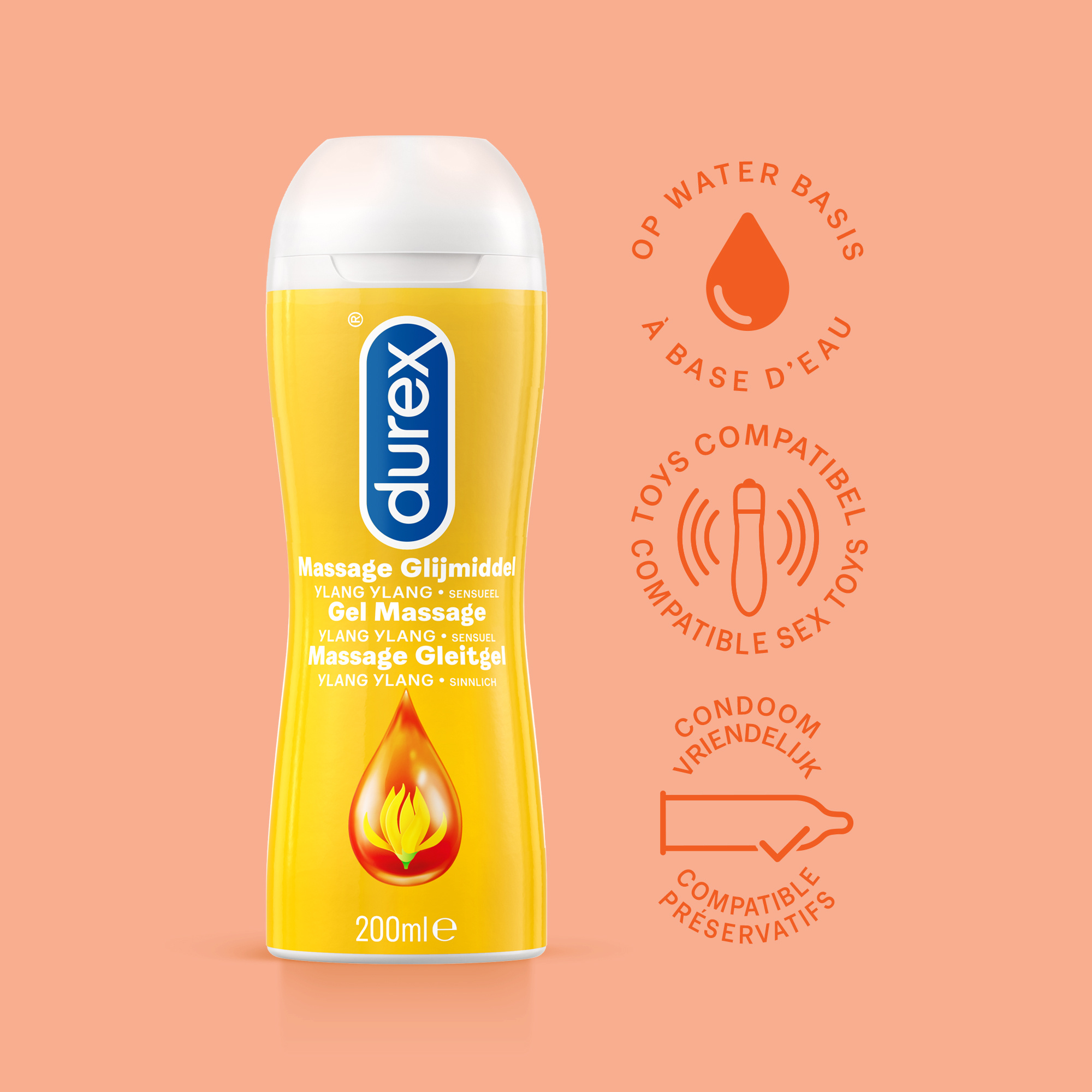 Durex - 300ml Glijmiddel - Play Massage 2/1 Sensitive 200ml - Sensitive Gel 100ml - 20 stuks Condooms - Thin Feel - Voordeelverpakking