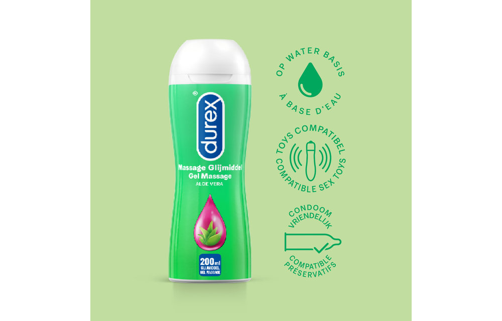 Durex - 20 stuks Condooms - Nude No Latex - 210ml Glijmiddel - Massage 2/1 Aloe 200ml - Intense Orgasm 10ml - Voordeelverpakking