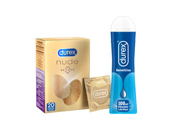 Durex - 20 stuks Condooms - Nude No Latex - 100ml Glijmiddel - Play Sensitive - Voordeelverpakking