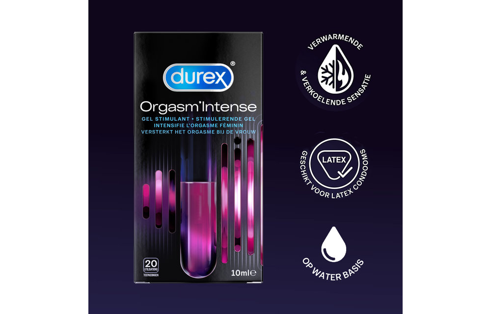 Durex - 20 stuks Condooms - Nude No Latex - 110ml Glijmiddel - Play Sensitive 100ml - Intense Orgasm 10ml - Voordeelverpakking