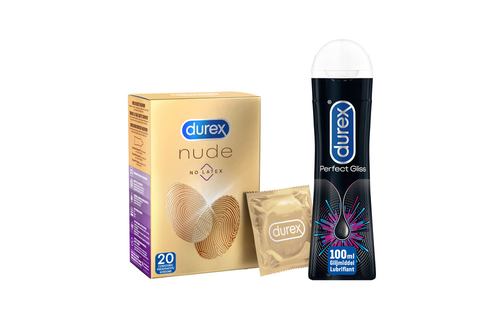 Durex - 20 stuks Condooms - Nude No Latex - 100ml Glijmiddel - Perfect Gliss - Voordeelverpakking