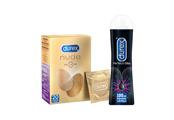 Durex - 20 stuks Condooms - Nude No Latex - 100ml Glijmiddel - Perfect Gliss - Voordeelverpakking