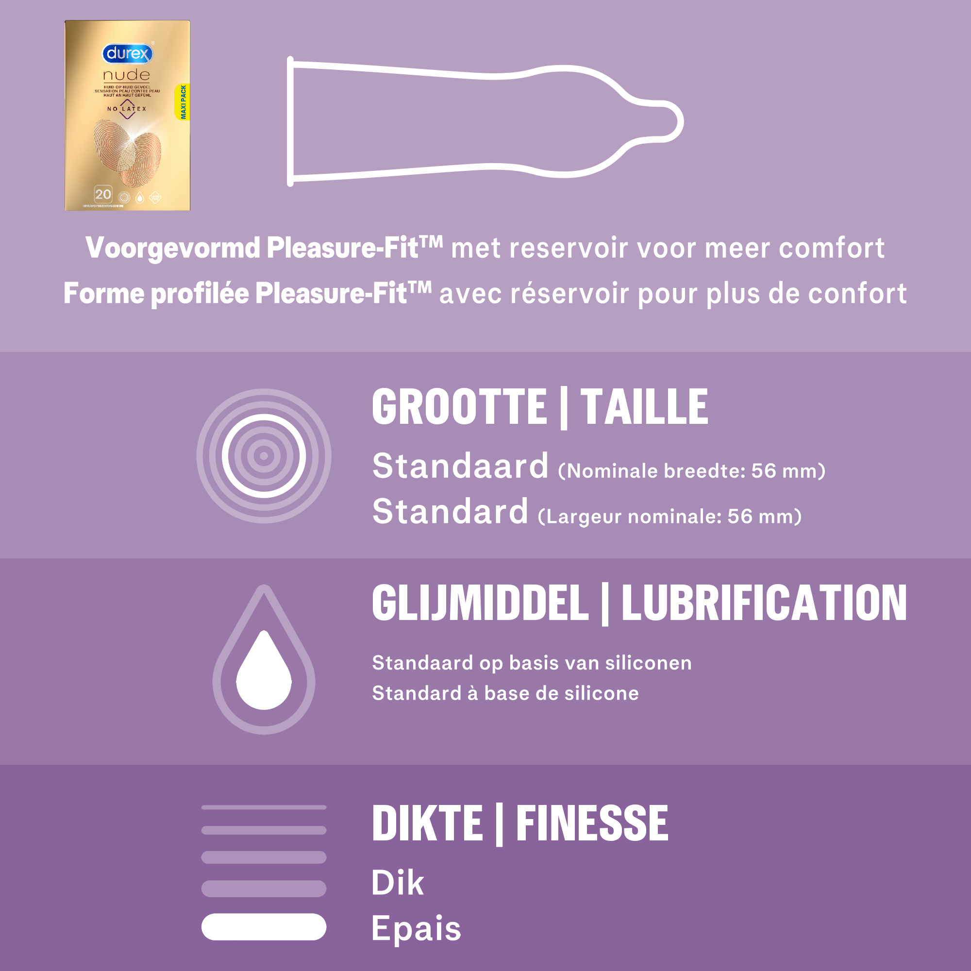 Durex - 20 stuks Condooms - Nude No Latex - 100ml Glijmiddel - Perfect Gliss - Voordeelverpakking