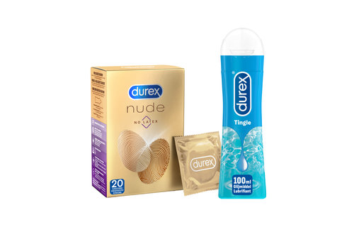 Durex - 20 stuks Condooms - Nude No Latex - 100ml Glijmiddel - Play Tingle - Voordeelverpakking