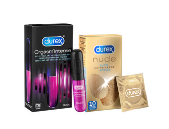 Durex - 10 stuks Condooms - Nude XL - 10 ml Glijmiddel - Intense Orgasm - Voordeelverpakking