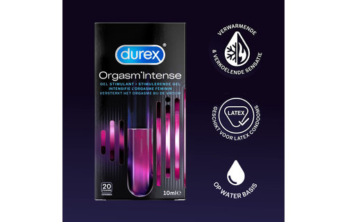 Durex - 10 stuks Condooms - Nude XL - 10 ml Glijmiddel - Intense Orgasm - Voordeelverpakking