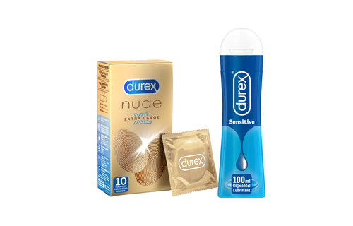 Durex - 10 stuks Condooms - Nude XL - 100 ml Glijmiddel - Play Sensitive - Voordeelverpakking