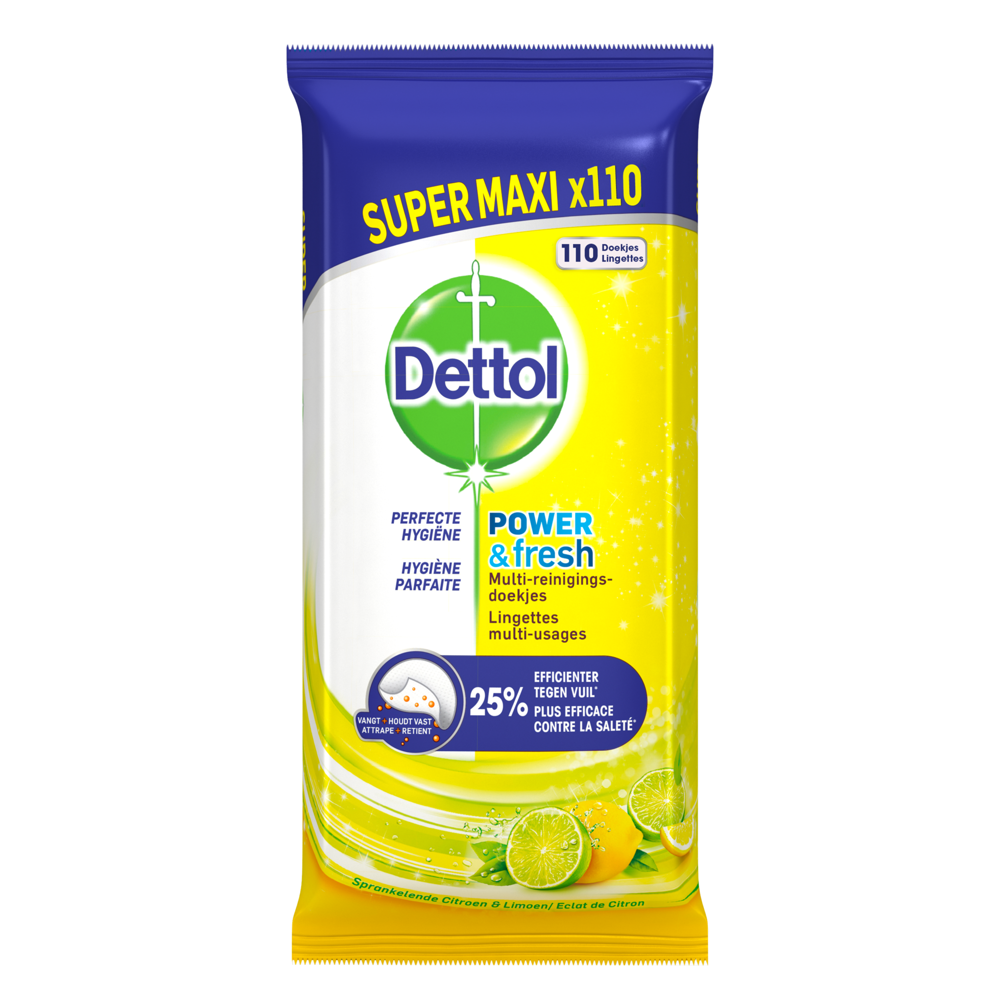 Dettol Schoonmaakdoekjes Power & Fresh - Citrus - Maxi 110 stuks