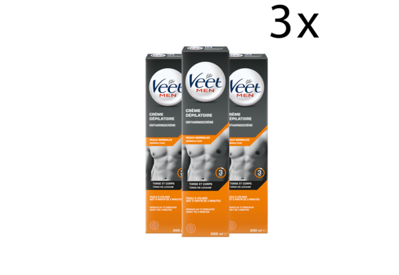 Veet Ontharingscreme - Man - Normale Huid - 3x200 ml