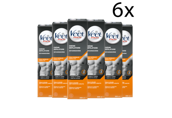 Veet Ontharingscreme - Man - Normale Huid - 6x200 ml