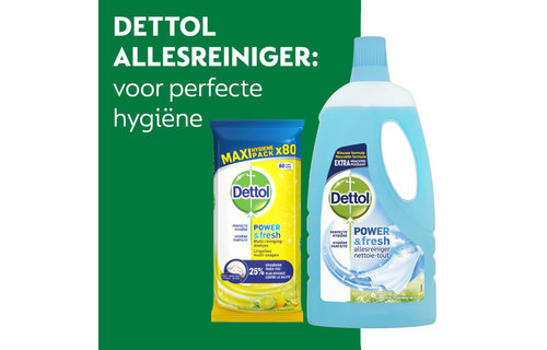 Dettol - 80 stuks Schoonmaakdoekjes - Citrus - 1L Allesreiniger - Katoenfris - Voordeelverpakking