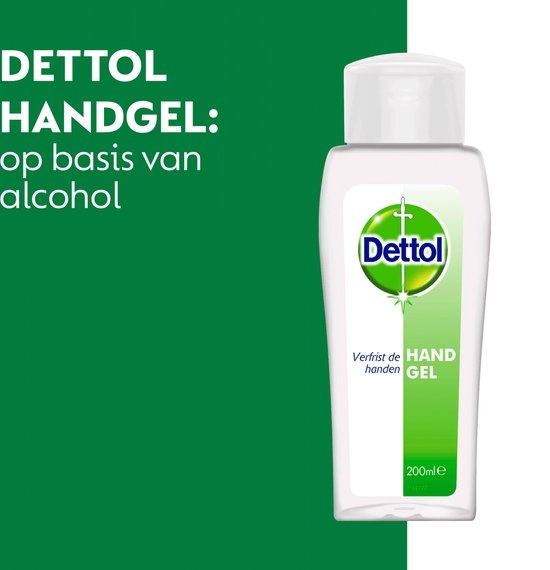 Dettol - 12 stuks Hygienische Doekjes 2 in 1 - 200ml Handgel - Op basis van alcohol