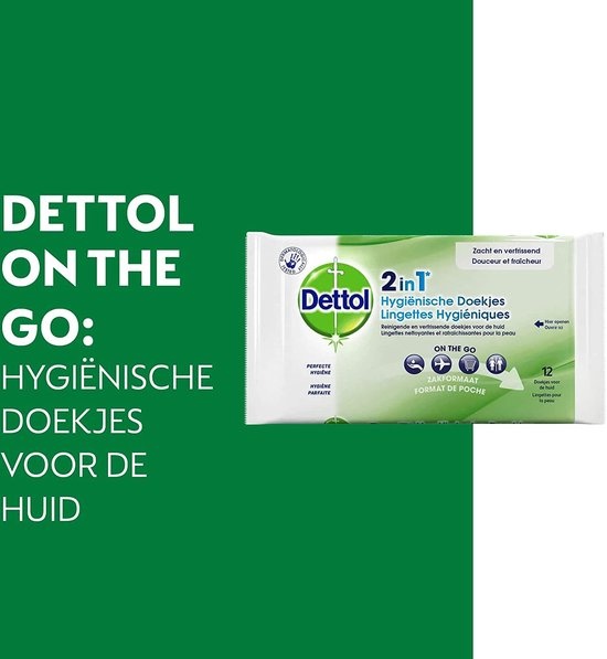 Dettol - 12 stuks Hygienische Doekjes 2 in 1 - 200ml Handgel - Op basis van alcohol